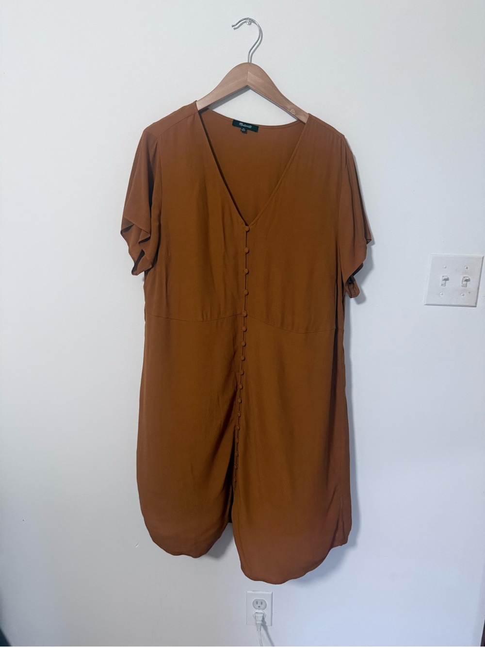 Madewell Rust Brown Scoop Neck Dress
